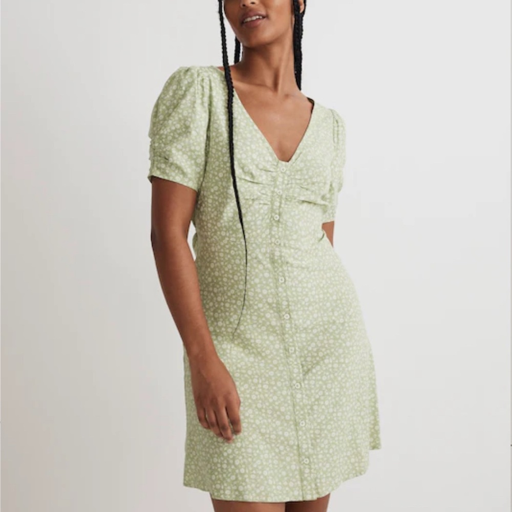 Madewell Floral Button-Front Mini Dress